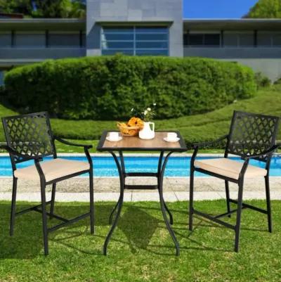 Hivvago Patio Square Bar Table for Garden Backyard