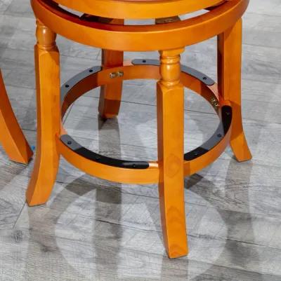 30" Barstool, Natural Finish, Saddle Leather Seat