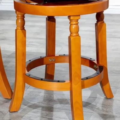 30" Barstool, Natural Finish, Saddle Leather Seat