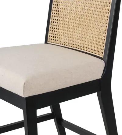 Antonia Cane Armless Counter Stool in Ebony