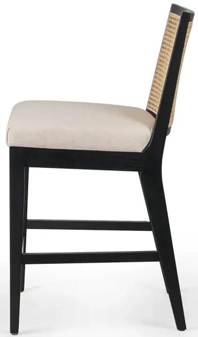 Antonia Cane Armless Counter Stool in Ebony