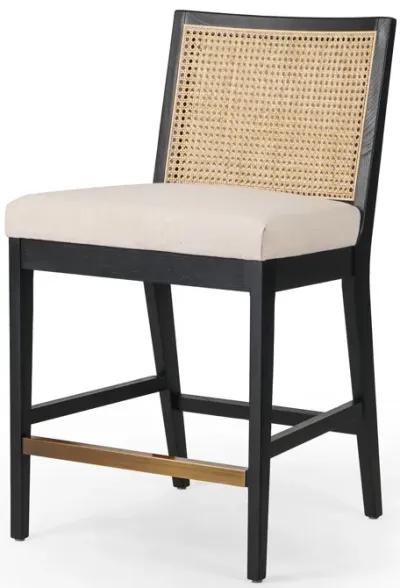 Antonia Cane Armless Counter Stool in Ebony