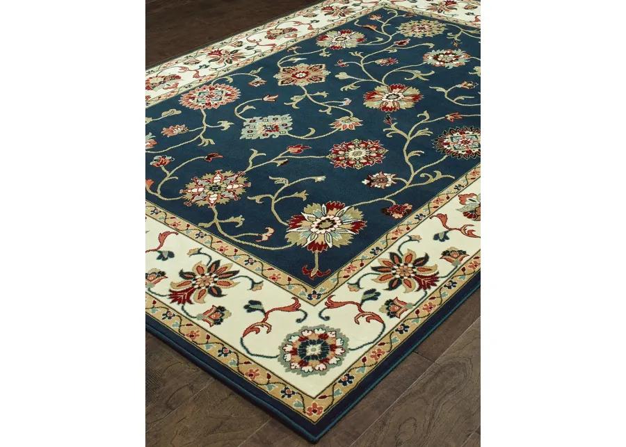 Kashan 3'10" x 5'5" Navy Rug