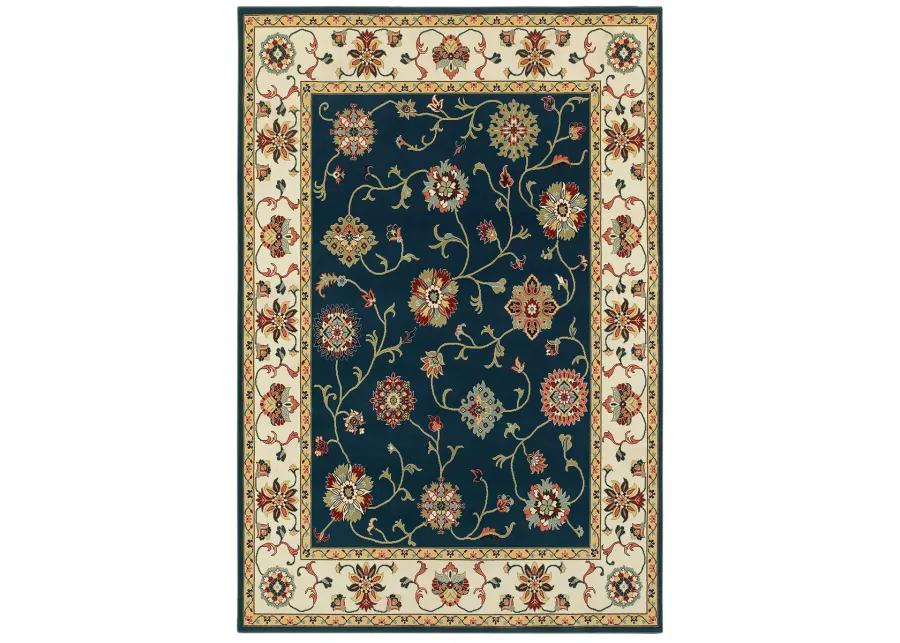 Kashan 3'10" x 5'5" Navy Rug