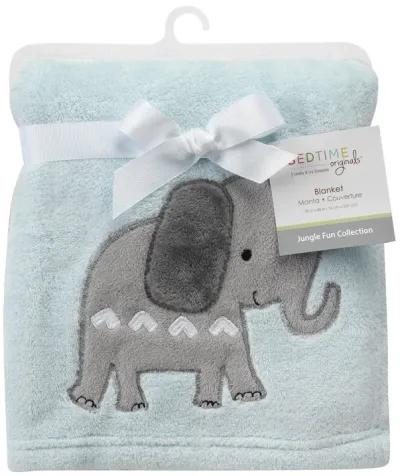 Bedtime Originals Jungle Fun Blue/Gray Safari Elephant Baby Blanket