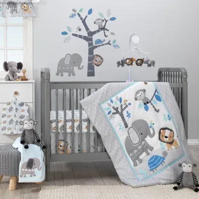 Bedtime Originals Jungle Fun Blue/Gray Safari Elephant Baby Blanket