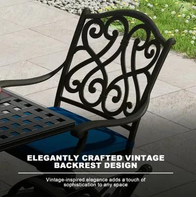 Mondawe 2-Piece Cast Aluminum Patio Dining Swivel Chair Set with Thick Olefin Cushions and 360� Rockers