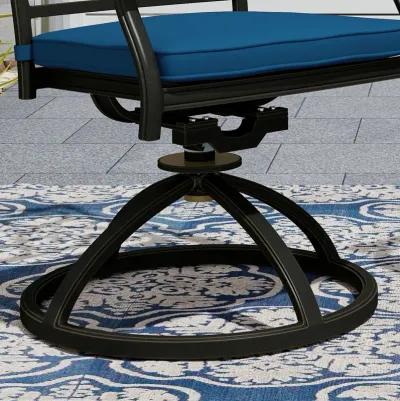 Mondawe 2-Piece Cast Aluminum Patio Dining Swivel Chair Set with Thick Olefin Cushions and 360� Rockers