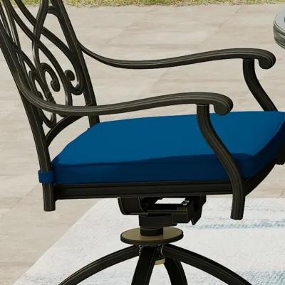 Mondawe 2-Piece Cast Aluminum Patio Dining Swivel Chair Set with Thick Olefin Cushions and 360� Rockers