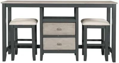 Merax Counter Height Wood Dining Table Set with Cabinet