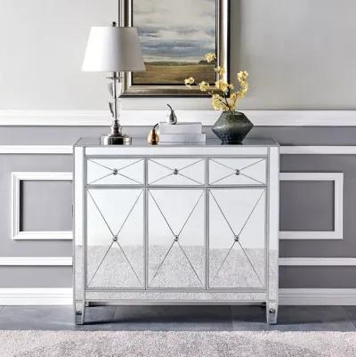 Halsey 3-Door Mirrored Cabinet