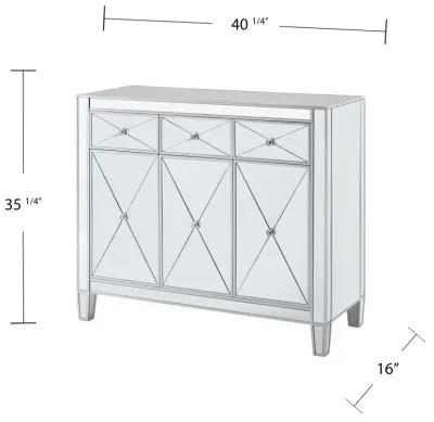 Halsey 3-Door Mirrored Cabinet