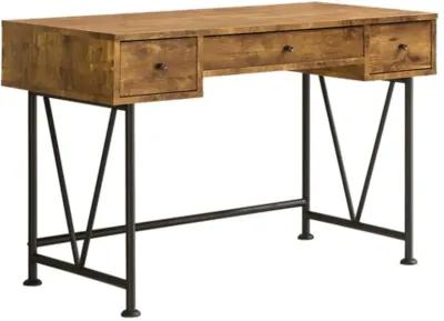 Farmhouse Rustic Home Office 3 Drawer Writing Desk