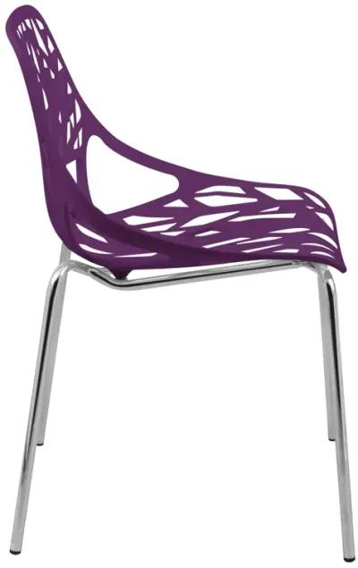 LeisureMod Modern Asbury Dining Chair w/ Chromed Legs