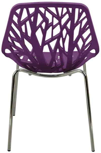 LeisureMod Modern Asbury Dining Chair w/ Chromed Legs