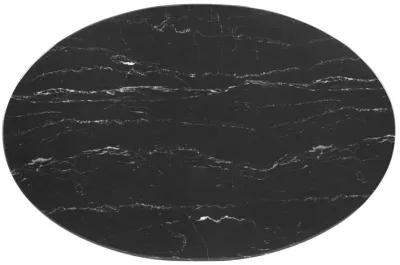 Modway - Tupelo 42" Oval Artificial Marble Dining Table Gold Black