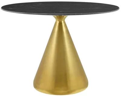 Modway - Tupelo 42" Oval Artificial Marble Dining Table Gold Black