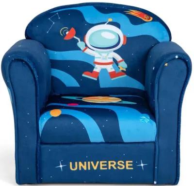 Toddler Upholstered Armchair with Solid Wooden Frame and High-density Sponge Filling