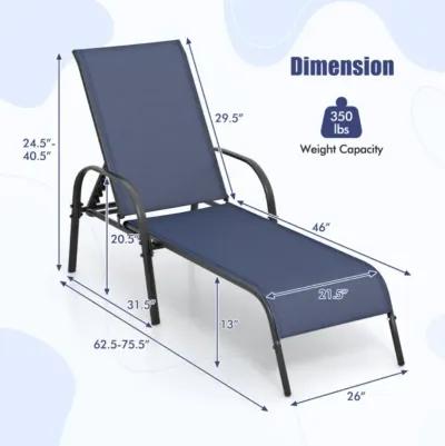 Hivvago Adjustable Patio Chaise Folding Lounge Chair with Backrest