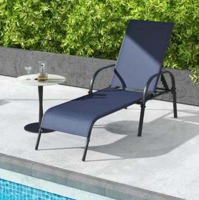 Hivvago Adjustable Patio Chaise Folding Lounge Chair with Backrest