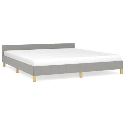 vidaXL Modern Fabric Double Bed Frame with a California King Mattress Support, Light Gray; Strong Legs, Durable Fabric, and Plywood slates; Easy Manual Assembly