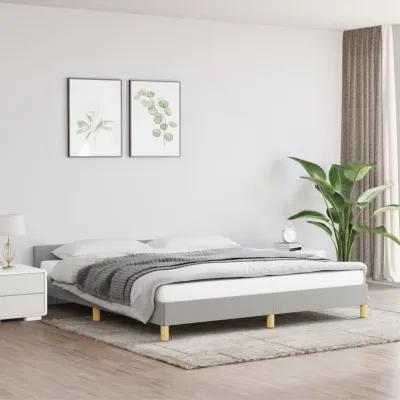 vidaXL Modern Fabric Double Bed Frame with a California King Mattress Support, Light Gray; Strong Legs, Durable Fabric, and Plywood slates; Easy Manual Assembly