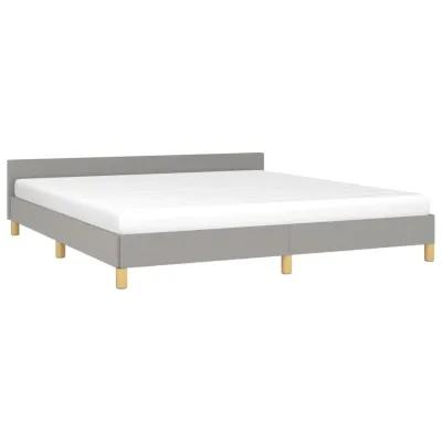 vidaXL Modern Fabric Double Bed Frame with a California King Mattress Support, Light Gray; Strong Legs, Durable Fabric, and Plywood slates; Easy Manual Assembly