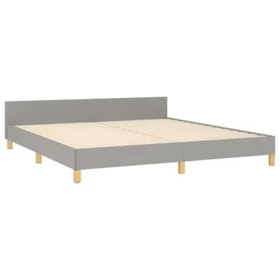 vidaXL Modern Fabric Double Bed Frame with a California King Mattress Support, Light Gray; Strong Legs, Durable Fabric, and Plywood slates; Easy Manual Assembly