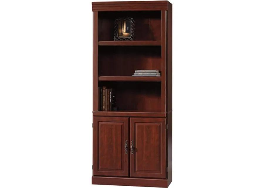 71 inch High 3 Shelf Wooden Bookcase with Storage Drawer in Cherry Finish