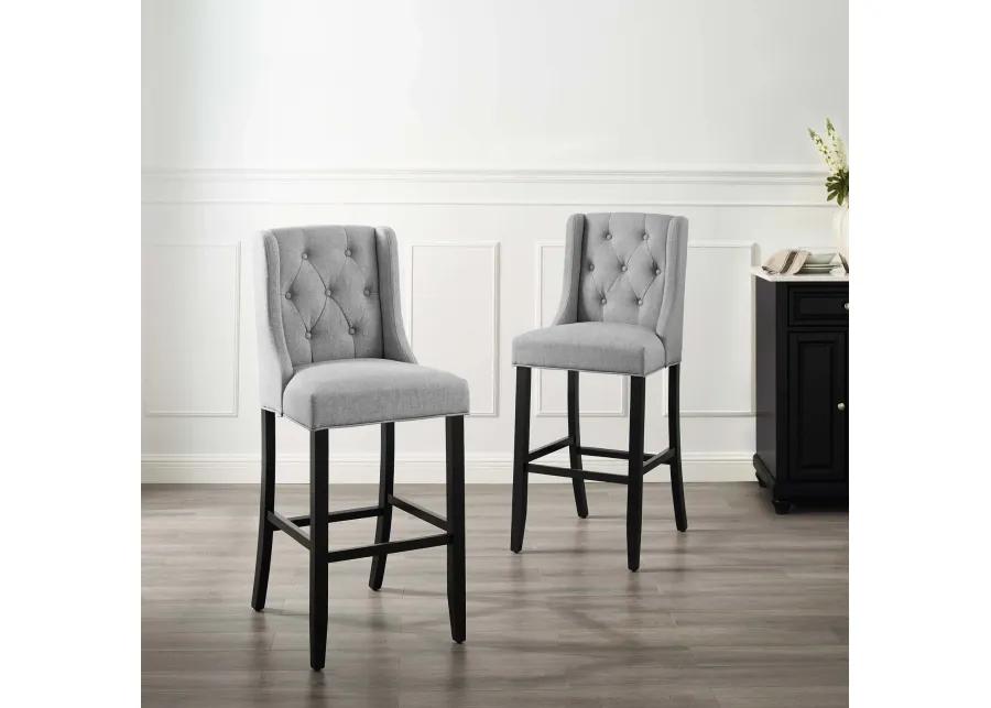 Baronet Bar Stool Upholstered Fabric Set of 2