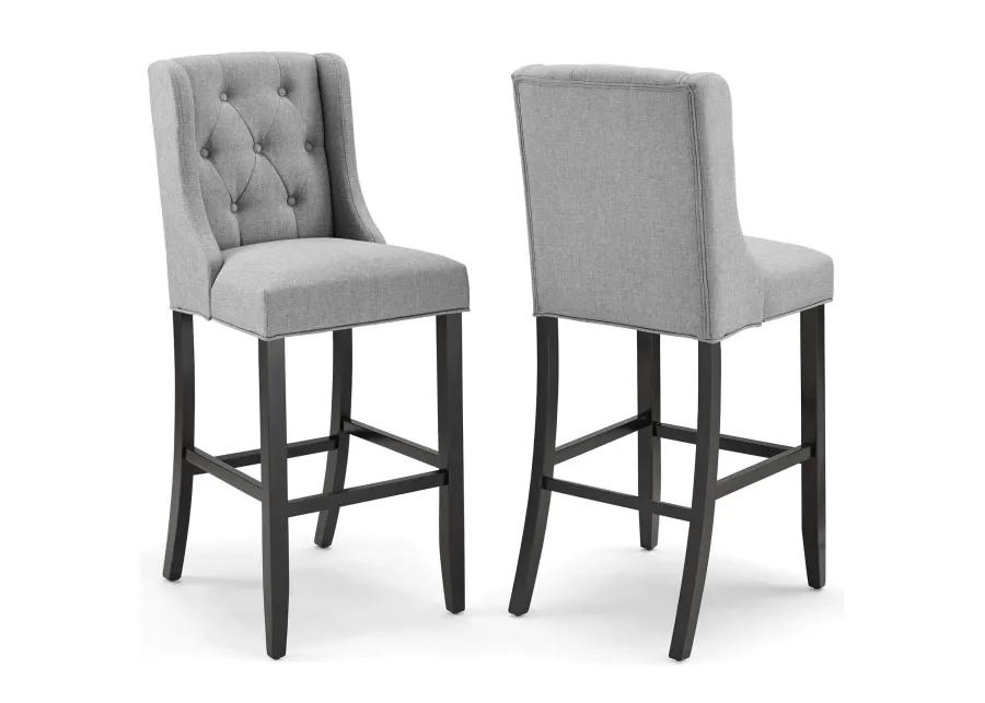 Baronet Bar Stool Upholstered Fabric Set of 2