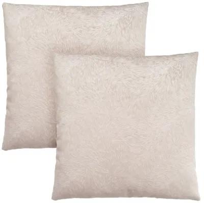 Monarch Specialties I 9319 Pillows, Set Of 2, 18 X 18 Square, Insert Included, Decorative Throw, Accent, Sofa, Couch, Bedroom, Polyester, Hypoallergenic, Beige, Modern