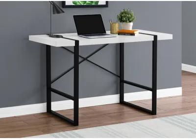 Monarch Specialties I 7313 Computer Desk, Home Office, Laptop, 48"L, Work, Metal, Laminate, White, Black, Contemporary, Modern