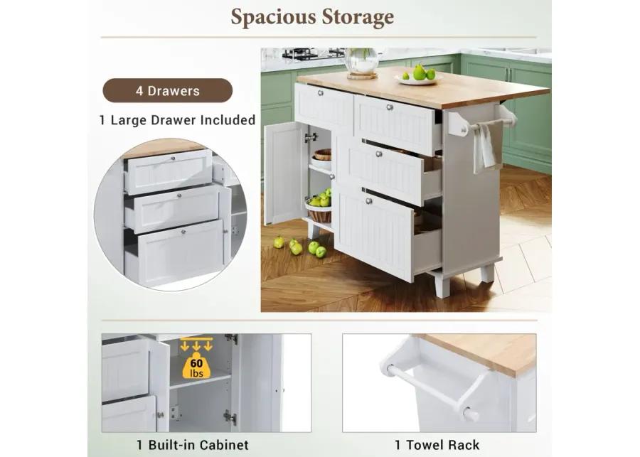 Farmhouse Kitchen Island Set with 2 Stools