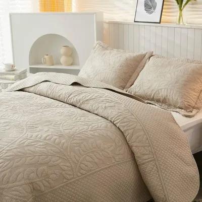 MarCielo 100% Cotton Oversized Bedspread Quilt Set T