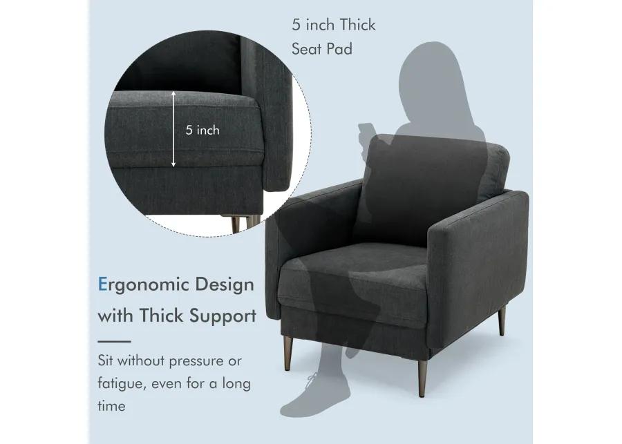 Costway Modern Upholstered Accent Chair Single Sofa Armchair Living Room Funiture