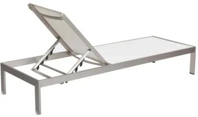 Anodized Aluminum Modern Patio Lounger In White - Benzara