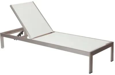 Anodized Aluminum Modern Patio Lounger In White - Benzara