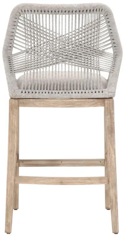 Loom Outdoor Barstool in Taupe & White