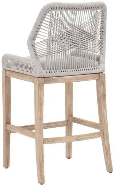 Loom Outdoor Barstool in Taupe & White