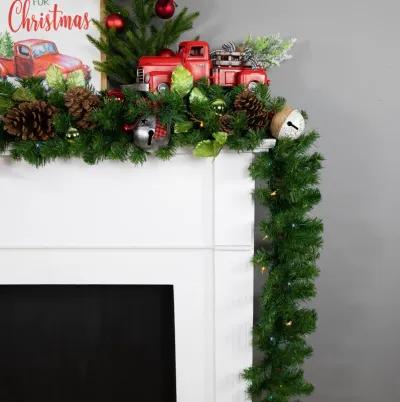 9' x 10" Pre-Lit Oak Creek Pine Artificial Christmas Garland - Multi Lights