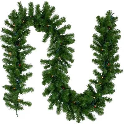 9' x 10" Pre-Lit Oak Creek Pine Artificial Christmas Garland - Multi Lights