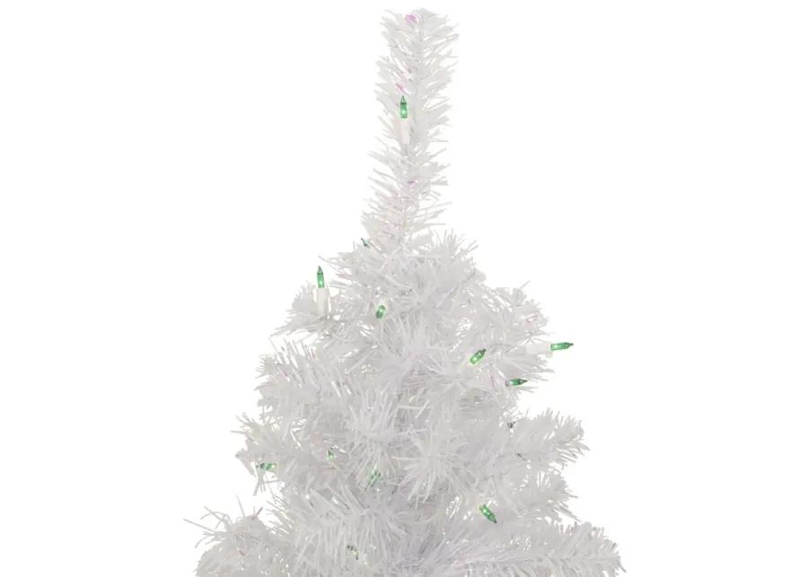 2' Lighted Rockport White Pine Artificial Christmas Tree  Green Lights