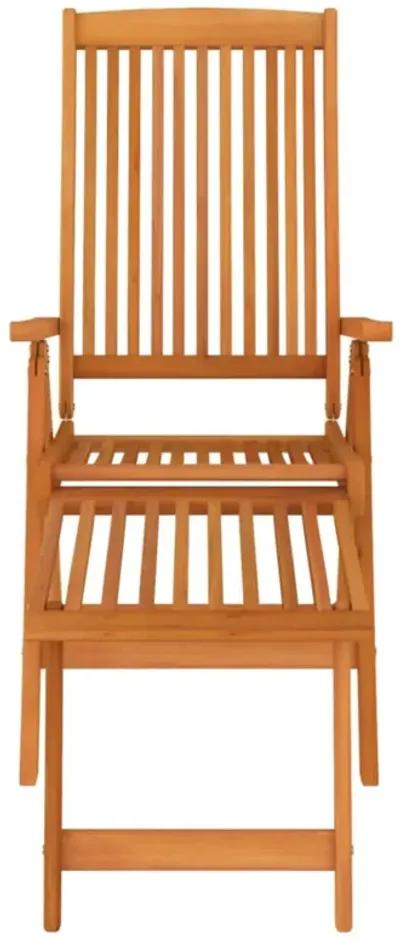 vidaXL Folding Patio Chairs with Footrests 2 pcs Solid Wood Eucalyptus