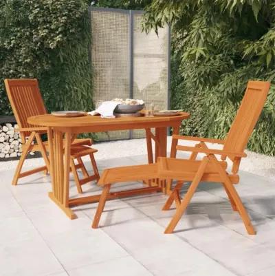 vidaXL Folding Patio Chairs with Footrests 2 pcs Solid Wood Eucalyptus