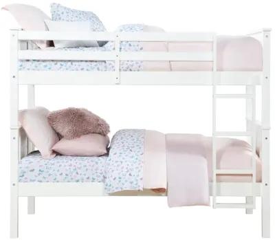 DHP Dylan Twin Size Bunk Bed with Ladder, White