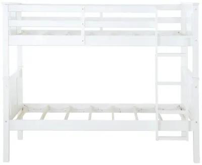 DHP Dylan Twin Size Bunk Bed with Ladder, White