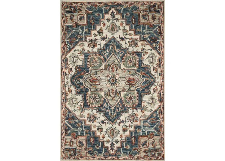 Victoria Blue/Red 9'3" x 13' Rug