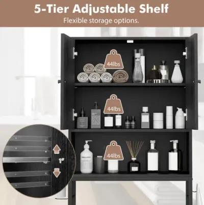 Over The Toilet Storage Cabinet with 2 Doors and Adjustable Shelf