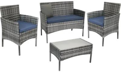 Sunnydaze Dunmore Rattan 4-Piece Patio Furniture Set